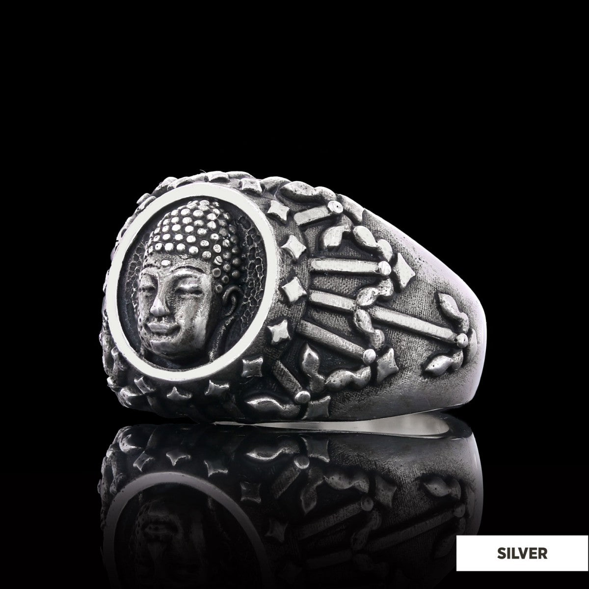 925 Sterling Silver Buddha Ring, 3D Buddha Ring, Meditation, Yoga, Buddhist Jewelry - view 3