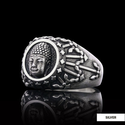 925 Sterling Silver Buddha Ring, 3D Buddha Ring, Meditation, Yoga, Buddhist Jewelry by SWISS PLUS - Buddhist Jewelry Collecti