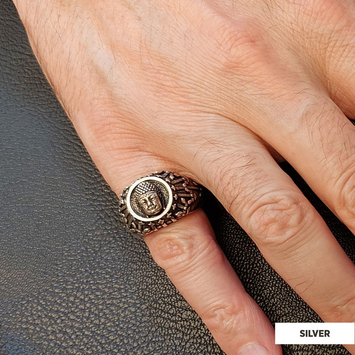 925 Sterling Silver Buddha Ring, 3D Buddha Ring, Meditation, Yoga, Buddhist Jewelry - view 4