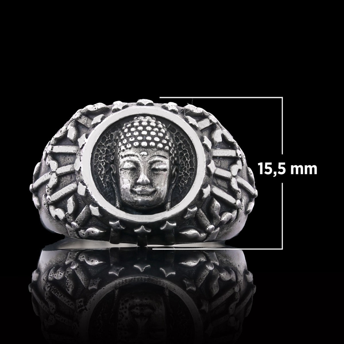 925 Sterling Silver Buddha Ring, 3D Buddha Ring, Meditation, Yoga, Buddhist Jewelry - view 6