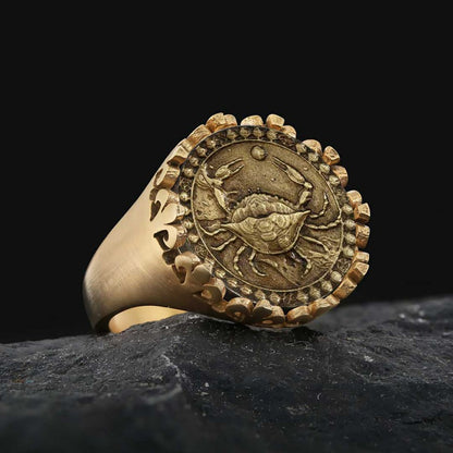 925 Sterling Silver Cancer Sign Ring by SWISS PLUS - Zodiac Collection