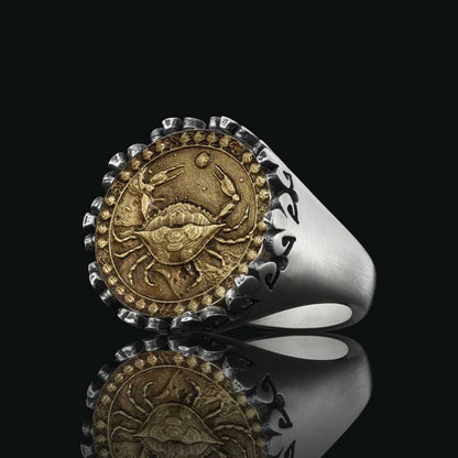 925 Sterling Silver Cancer Sign Ring by SWISS PLUS - Zodiac Collection - view 2