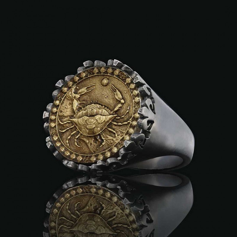925 Sterling Silver Cancer Sign Ring - view 4