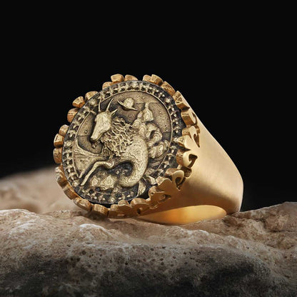 925 Sterling Silver Capricorn Sign Ring by SWISS PLUS - Zodiac Collection