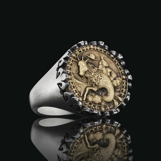 925 Sterling Silver Capricorn Sign Ring - view 2