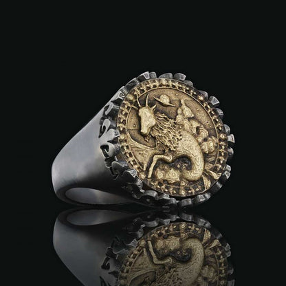 925 Sterling Silver Capricorn Sign Ring by SWISS PLUS - Zodiac Collection - view 4