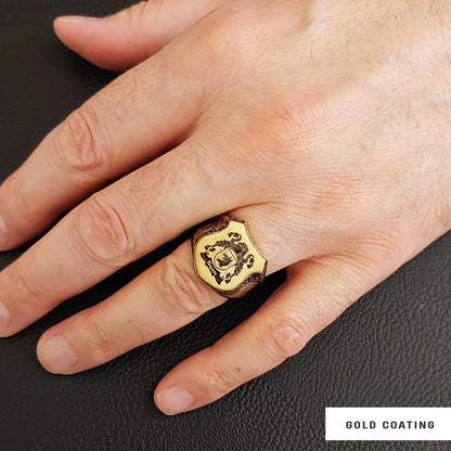 925 Sterling Silver Celtic Design Engraved Family Ring by SWISS PLUS - Family Collection - view 7