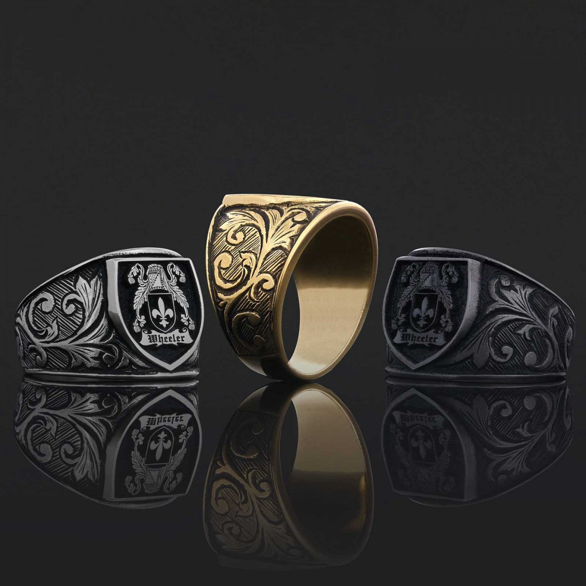 925 Sterling Silver Celtic Design Family Ring, Personalized Family Ring - view 5