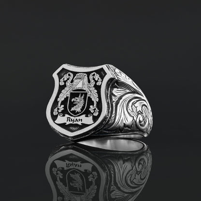 925 Sterling Silver Celtic Design Raised Family Ring by SWISS PLUS - Family Collection - view 3
