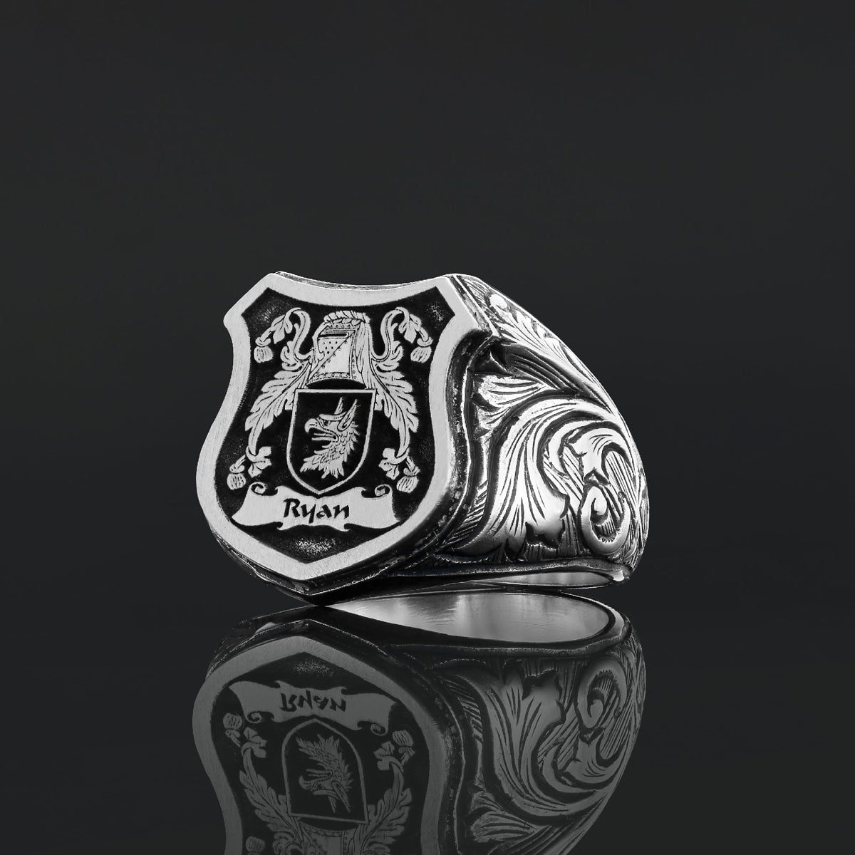 925 Sterling Silver Celtic Design Raised Family Ring