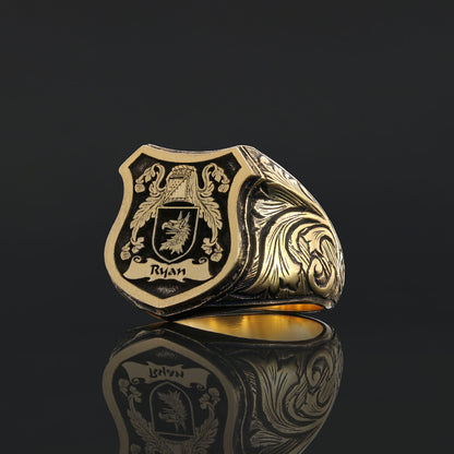 925 Sterling Silver Celtic Design Raised Family Ring by SWISS PLUS - Family Collection - view 4
