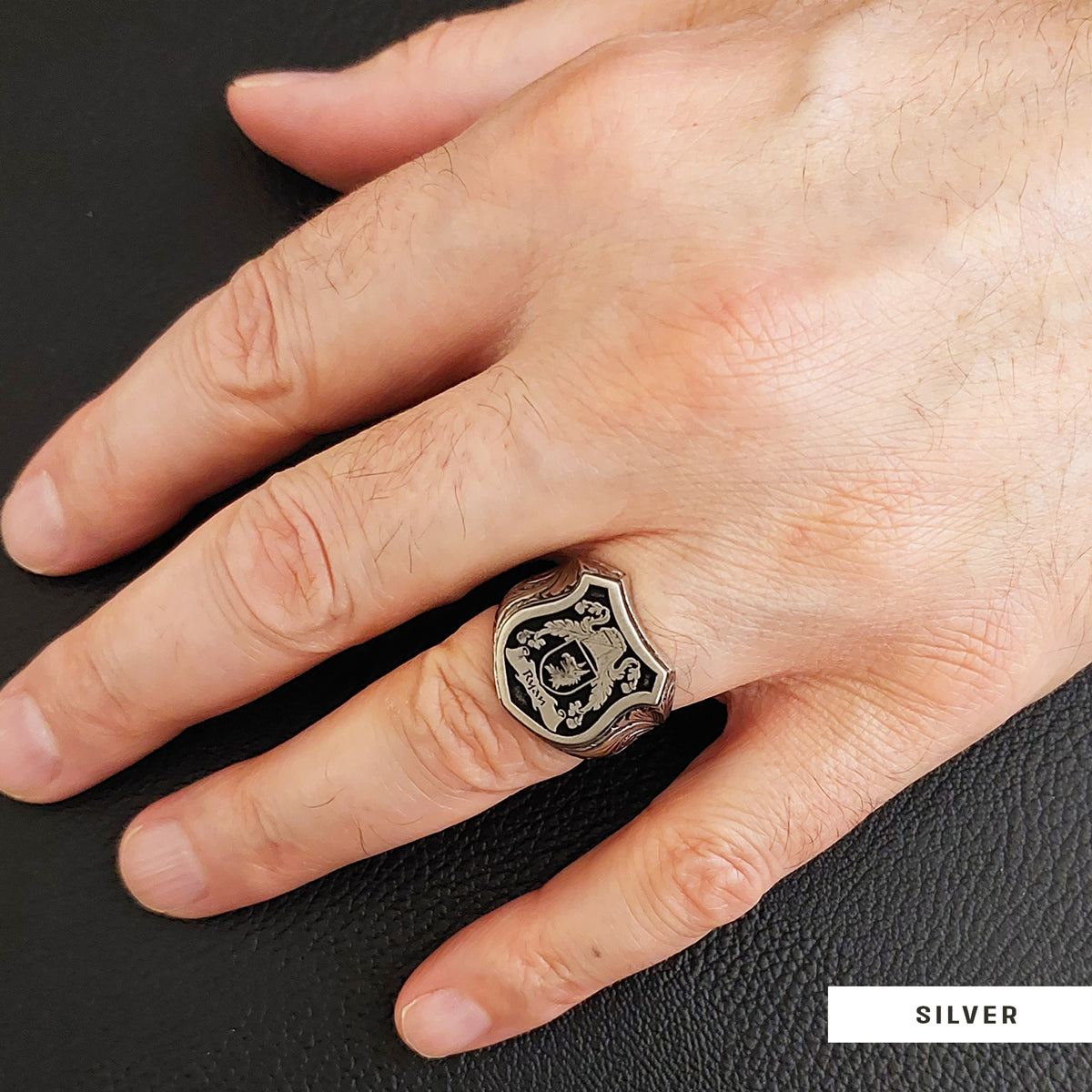 925 Sterling Silver Celtic Design Raised Family Ring - view 6