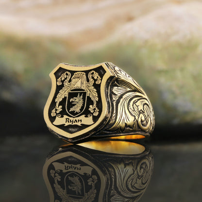925 Sterling Silver Celtic Design Raised Family Ring by SWISS PLUS - Family Collection