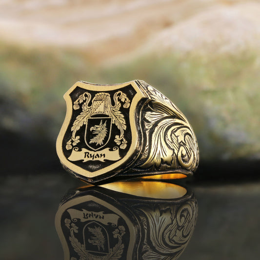 925 Sterling Silver Celtic Design Raised Family Ring - view 1