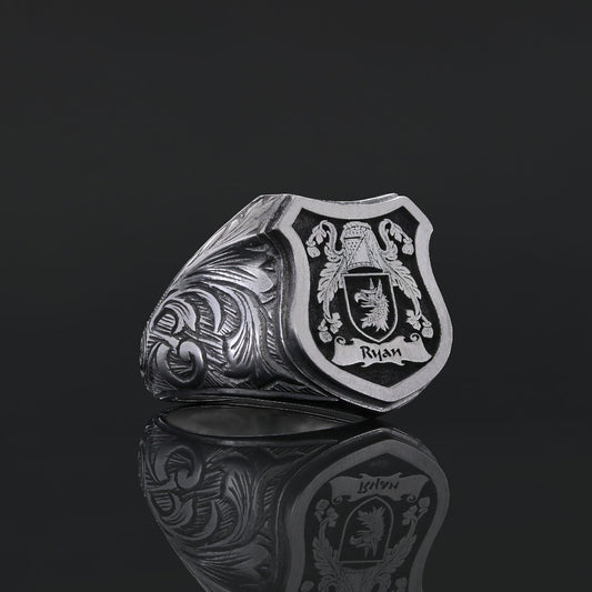 925 Sterling Silver Celtic Design Raised Family Ring by SWISS PLUS - Family Collection - view 2