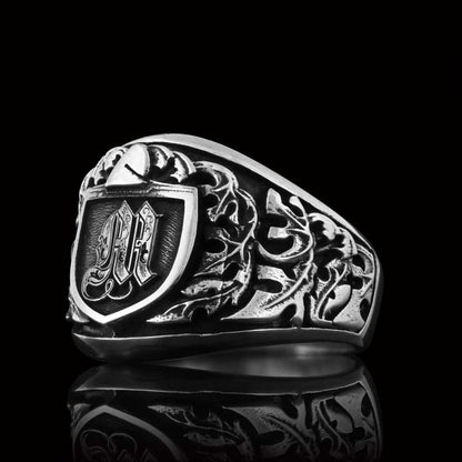 925 Sterling Silver Celtic M Letter Ring by SWISS PLUS - Letter Collection - view 3