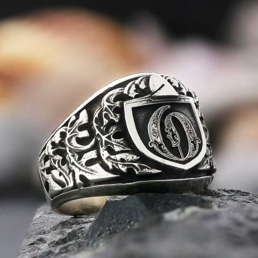 925 Sterling Silver Celtic O Letter Ring - view 1