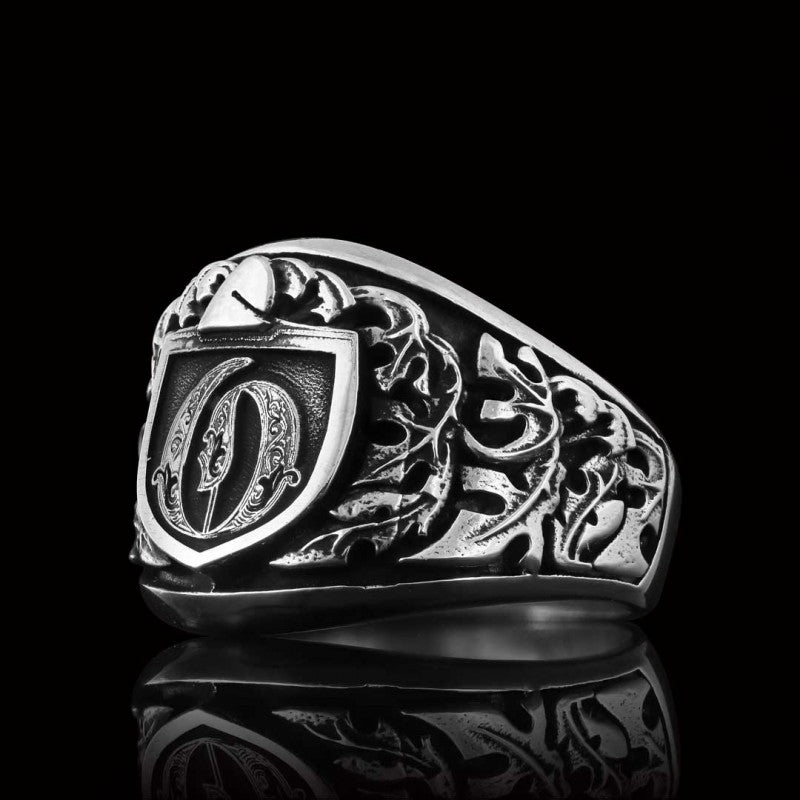 925 Sterling Silver Celtic O Letter Ring - view 3