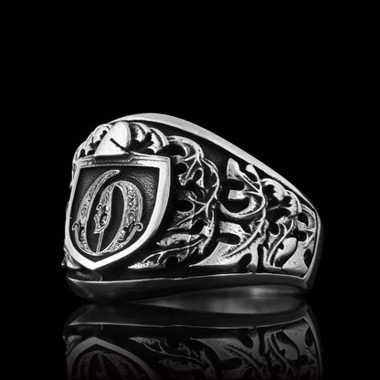 925 Sterling Silver Celtic O Letter Ring by SWISS PLUS - Letter Collection - view 3