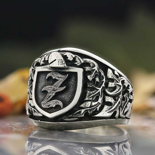 925 Sterling Silver Celtic Z Letter Ring - view 1