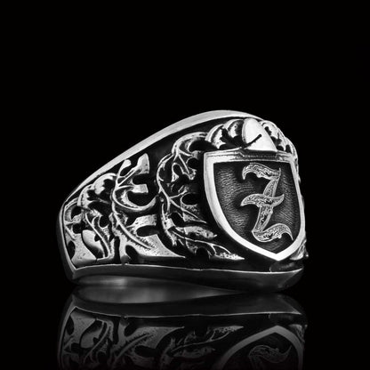925 Sterling Silver Celtic Z Letter Ring by SWISS PLUS - Letter Collection - view 2