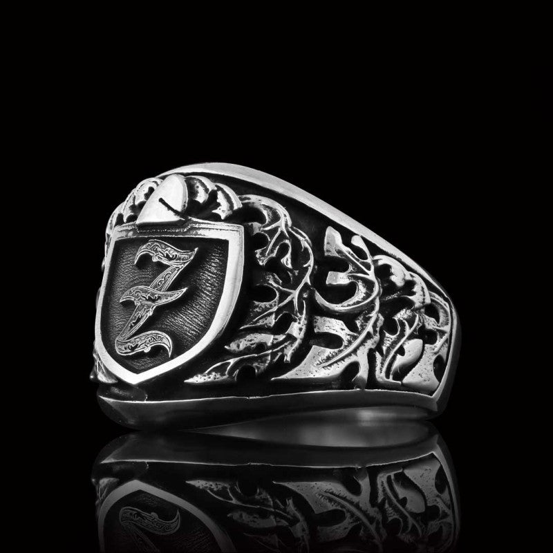 925 Sterling Silver Celtic Z Letter Ring