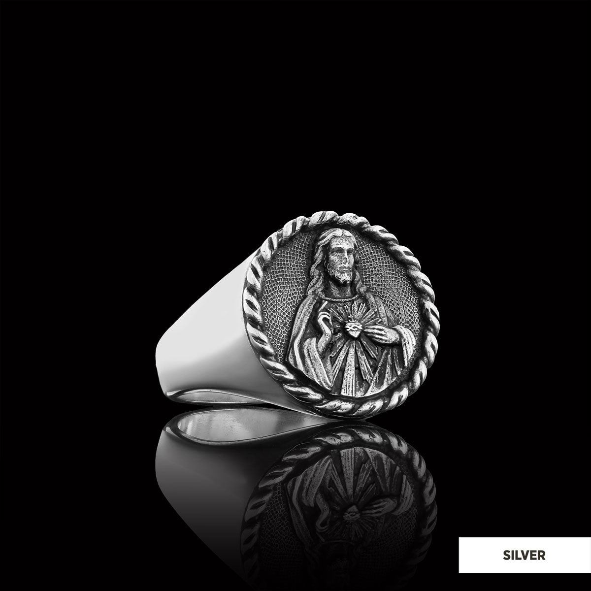 925 Sterling Silver Christian Ring, Religious Ring, Gold Plated Religious Ring, Jesus Ring - view 3
