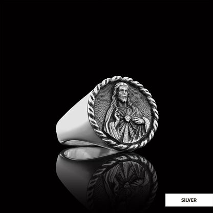 925 Sterling Silver Christian Ring, Religious Ring, Gold Plated Religious Ring, Jesus Ring by SWISS PLUS - Christian Collecti
