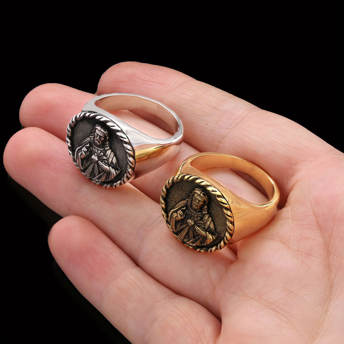 925 Sterling Silver Christian Ring, Religious Ring, Gold Plated Religious Ring, Jesus Ring - view 4