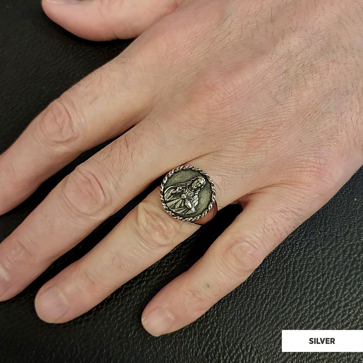 925 Sterling Silver Christian Ring, Religious Ring, Gold Plated Religious Ring, Jesus Ring - view 6