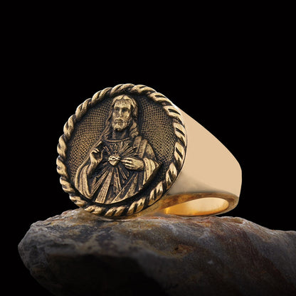 925 Sterling Silver Christian Ring, Religious Ring, Gold Plated Religious Ring, Jesus Ring by SWISS PLUS - Christian Collecti