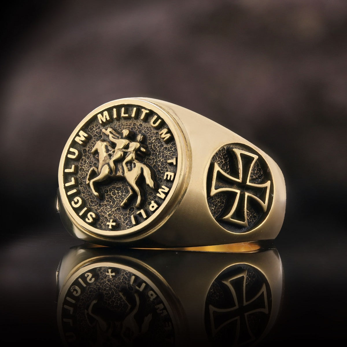 925 Sterling Silver Cross Masonic Ring, Round Master Mason Ring, Custom Masonic Ring by SWISS PLUS - Christian Collection