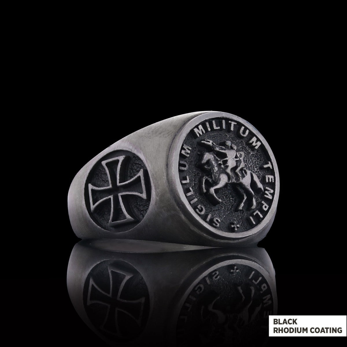 925 Sterling Silver Cross Masonic Ring, Round Master Mason Ring, Custom Masonic Ring by SWISS PLUS - Christian Collection - v
