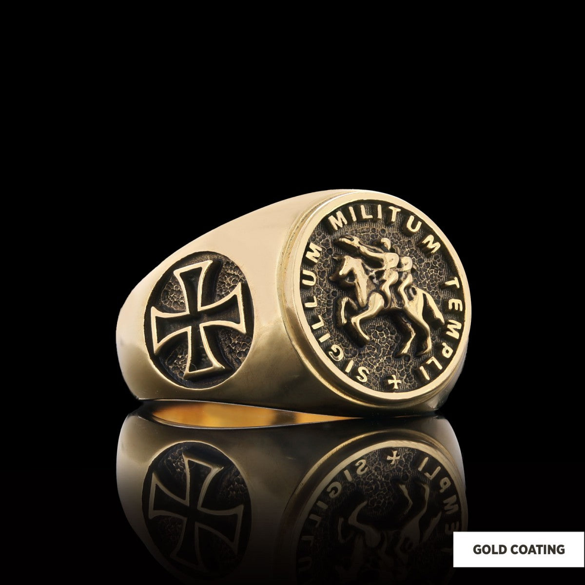 925 Sterling Silver Cross Masonic Ring, Round Master Mason Ring, Custom Masonic Ring - view 4