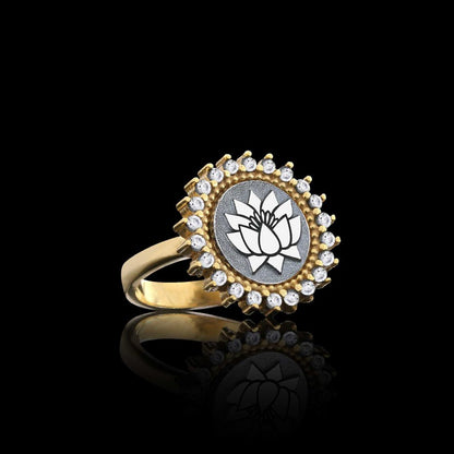 925 Sterling Silver Custom Design Lotus Women Ring by SWISS PLUS - 925 Sterling Silver Rings for Men & Women - view 4