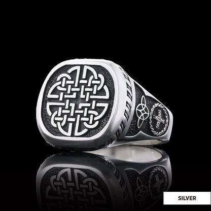 925 Sterling Silver Dara Celtic Knot Ring, Norse Mythology Dara Knot Rings by SWISS PLUS - Unique Design Rings - view 3