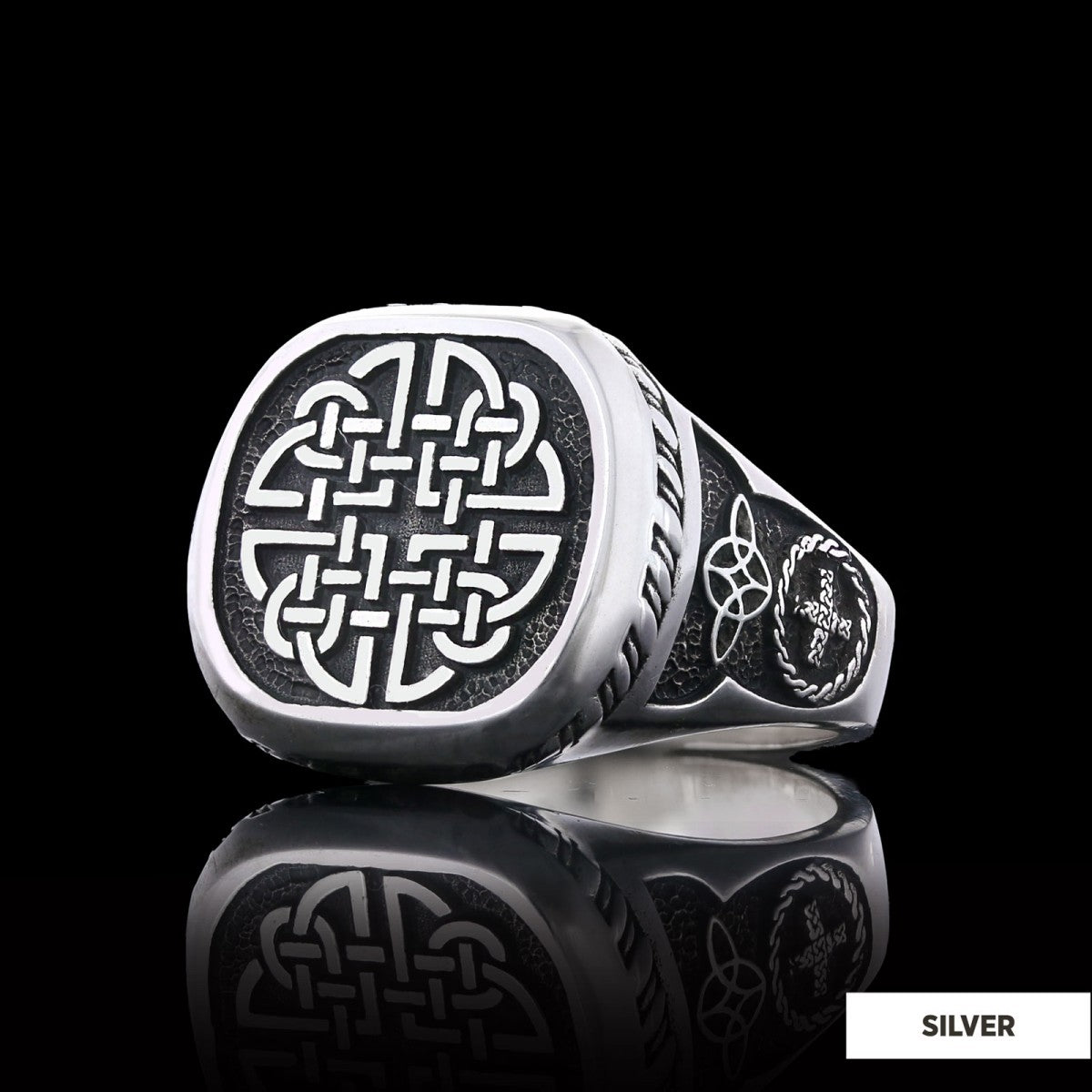 925 Sterling Silver Dara Celtic Knot Ring, Norse Mythology Dara Knot Rings