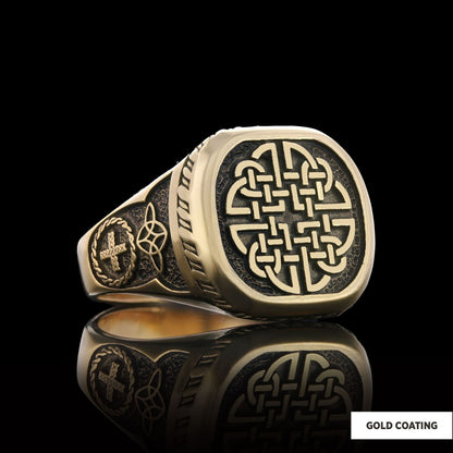 925 Sterling Silver Dara Celtic Knot Ring, Norse Mythology Dara Knot Rings by SWISS PLUS - Unique Design Rings - view 4