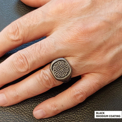 925 Sterling Silver Dara Celtic Knot Ring, Norse Mythology Dara Knot Rings by SWISS PLUS - Unique Design Rings - view 5