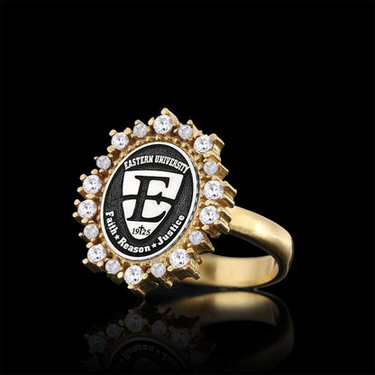 925 Sterling Silver Design Eastern University Women Ring by SWISS PLUS - 925 Sterling Silver Rings for Men & Women - view 4