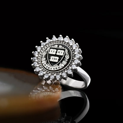 925 Sterling Silver Design Harvard Ring by SWISS PLUS - 925 Sterling Silver Rings for Men & Women