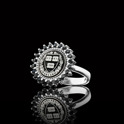 925 Sterling Silver Design Harvard Ring by SWISS PLUS - 925 Sterling Silver Rings for Men & Women - view 2