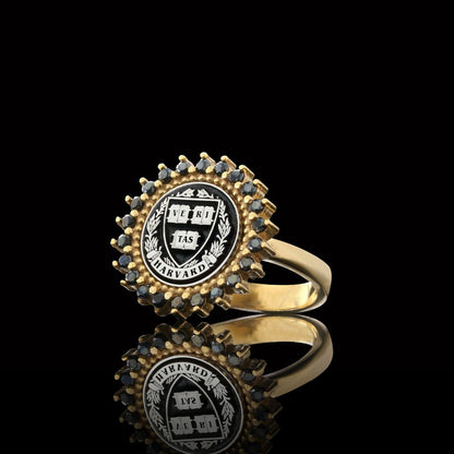 925 Sterling Silver Design Harvard Ring by SWISS PLUS - 925 Sterling Silver Rings for Men & Women - view 3