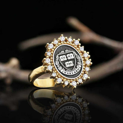 925 Sterling Silver Design Harvard Women Ring by SWISS PLUS - 925 Sterling Silver Rings for Men & Women