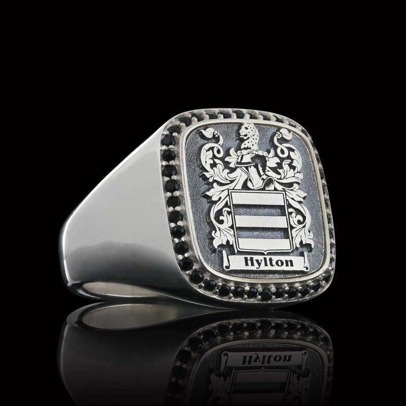 925 Sterling Silver Design Square Engraved Ring by SWISS PLUS - Family Collection - view 2