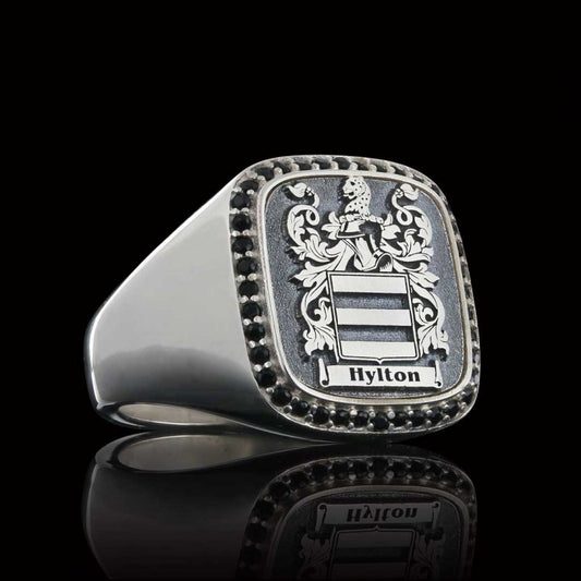 925 Sterling Silver Design Square Engraved Ring by SWISS PLUS - Family Collection - view 2