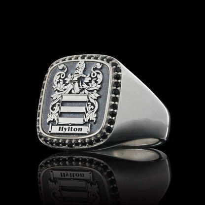 925 Sterling Silver Design Square Engraved Ring by SWISS PLUS - Family Collection - view 3