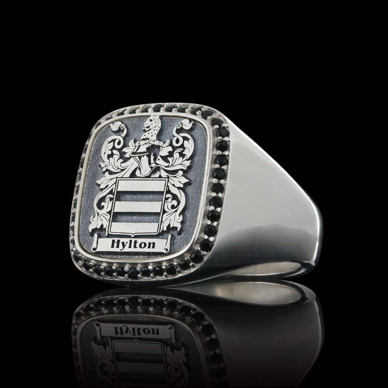 925 Sterling Silver Design Square Engraved Ring