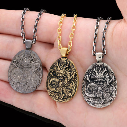 925 Sterling Silver Dragon Pendant Gold Coating-Chain by SWISS PLUS - Jewish Collection - view 3