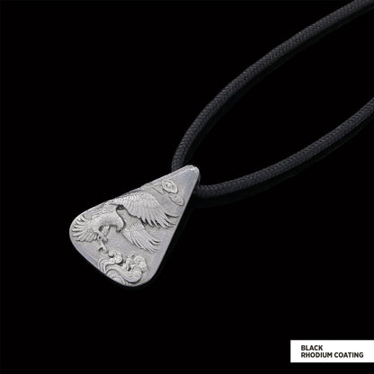 925 Sterling Silver Eagle Pendant Black Rhodium Coating by SWISS PLUS - Unique Pendants & Cool Design Necklaces